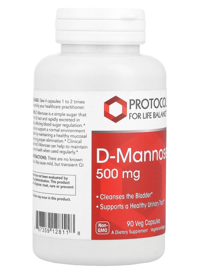 Protocol For Life Balance D-Mannose 500 mg  90 Veg Capsules  - Image 2