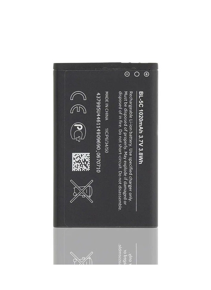 MUNTAQI بطارية بديلة BL‑5C سعة 1020 mAh لهواتف نوكيا المحمولة – خلية طاقة قابلة لإعادة الشحن بسعة عالية – استعادة عمر البطارية، إصلاح مشاكل التفريغ والإغلاق – سوداء - Image 4
