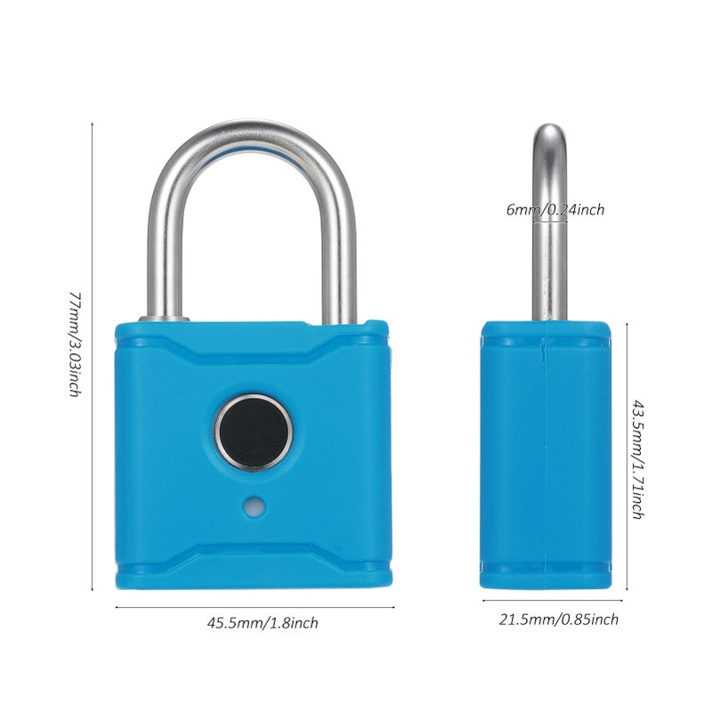 T1004D Smart BT Fingerprint Padlock Rechargeable Keyless 20 Fingerprints Emergency Unlocking Easy Operation IP65 Waterproof Anti-theft Security Padlock Door Luggage Backpack Lock - Image 5