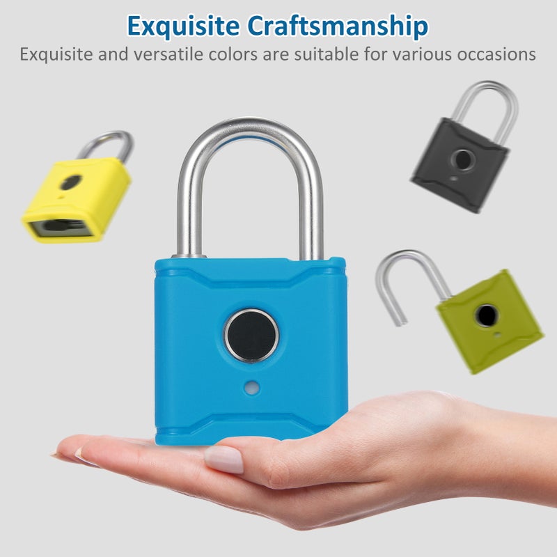 T1004D Smart BT Fingerprint Padlock Rechargeable Keyless 20 Fingerprints Emergency Unlocking Easy Operation IP65 Waterproof Anti-theft Security Padlock Door Luggage Backpack Lock - Image 4