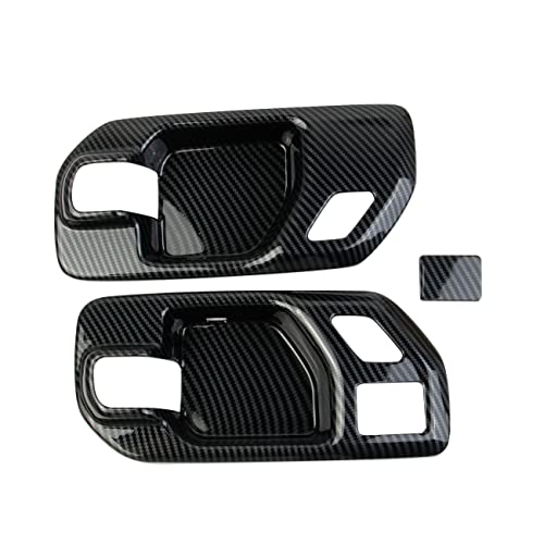 Fewshaw Carbon Fiber Inner Door Handle Bowl Cover Trim for 2019-2025 Chevy Silverado 1500/GMC Sierra 1500 for 2020-2025 Sierra/Silverado 2500 3500 HD (Front Door) - Image 2