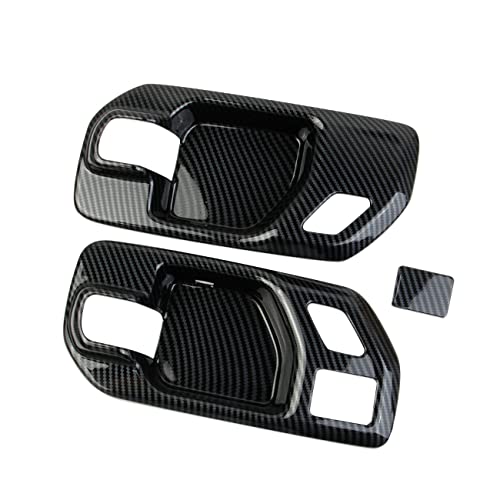 Fewshaw Carbon Fiber Inner Door Handle Bowl Cover Trim for 2019-2025 Chevy Silverado 1500/GMC Sierra 1500 for 2020-2025 Sierra/Silverado 2500 3500 HD (Front Door) - Image 3