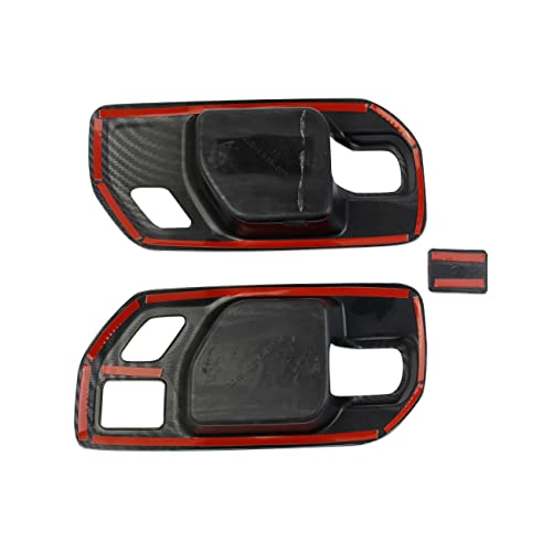 Fewshaw Carbon Fiber Inner Door Handle Bowl Cover Trim for 2019-2025 Chevy Silverado 1500/GMC Sierra 1500 for 2020-2025 Sierra/Silverado 2500 3500 HD (Front Door) - Image 5