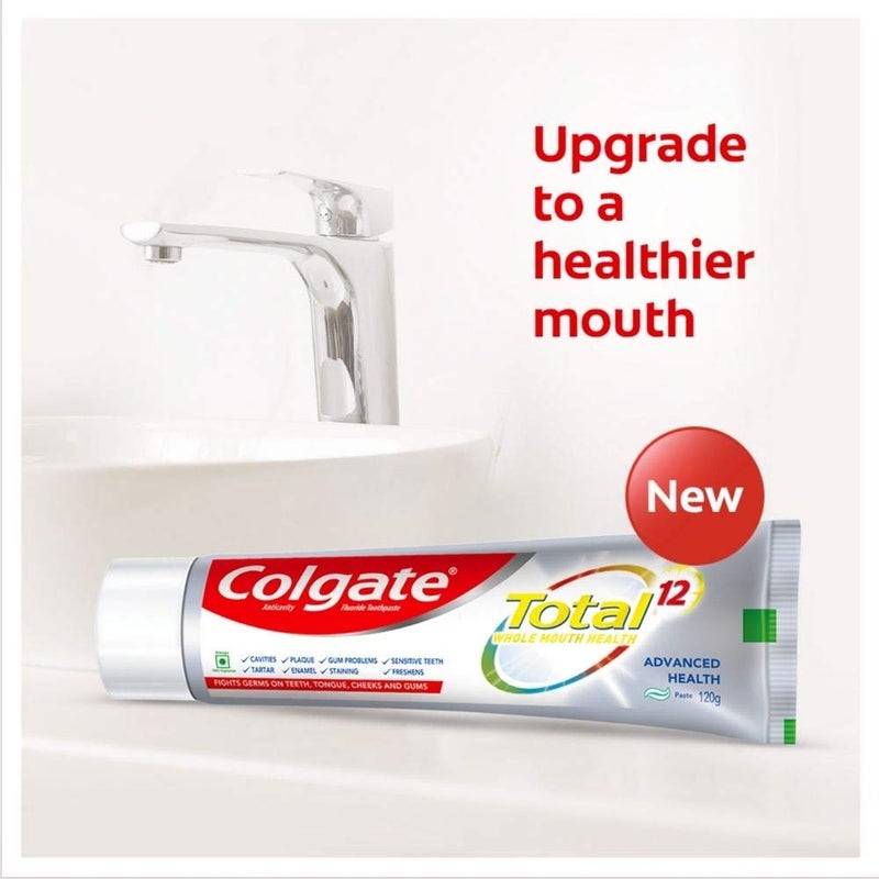 Colgate كولجيت توتال لصحة الفم الكاملة، معجون أسنان مضاد للبكتيريا، 120جم (صحة متقدمة) - Image 2