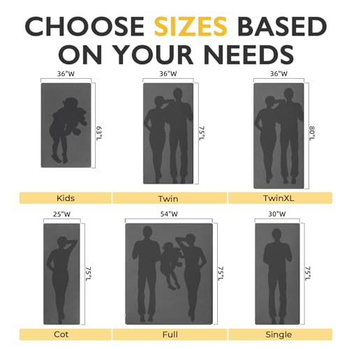 Kingfun مرتبة كينغ فن 3 إنش من فوم الذاكرة المعتمد من CertiPUR-US، وسادة نوم قابلة للطي مقاومة للماء للبالغين، حصائر نوم سميكة مريحة للأرضية للسيارة والشاحنة والخيمة مع حقيبة سفر قابلة للإزالة، سرير قابل للطي - Image 3