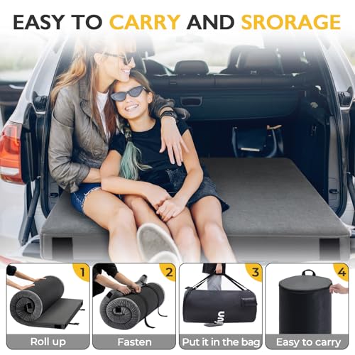 Kingfun مرتبة كينغ فن 3 إنش من فوم الذاكرة المعتمد من CertiPUR-US، وسادة نوم قابلة للطي مقاومة للماء للبالغين، حصائر نوم سميكة مريحة للأرضية للسيارة والشاحنة والخيمة مع حقيبة سفر قابلة للإزالة، سرير قابل للطي - Image 5