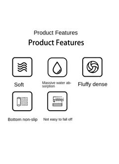 Bluejw Bath Mat Non-Slip Soft Adorable Boho Floral Bath Rugs Machine Washable Bathtub Mat Water Absorbent Plush Shaggy Carpet Thick Bathroom Kitchen Floor Microfiber Doormat 40x60CM  - Image 4