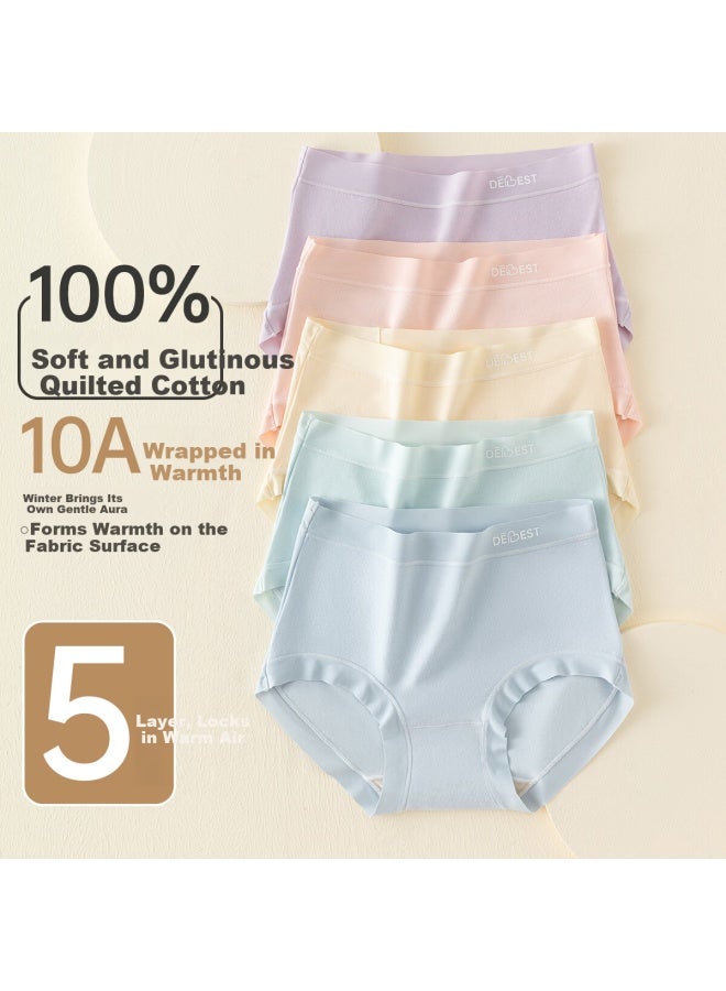 Top melon Dingguagua Dingguagua Women's Cotton Antibacterial Seamless High-waist Underwear 5-pack M 160 - Image 1