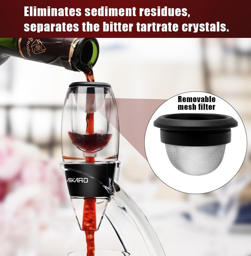 AIKARO - Wine Air Aerator Automatic Decanter with Filter, Stand and Corkscrow (Set) - Image 2