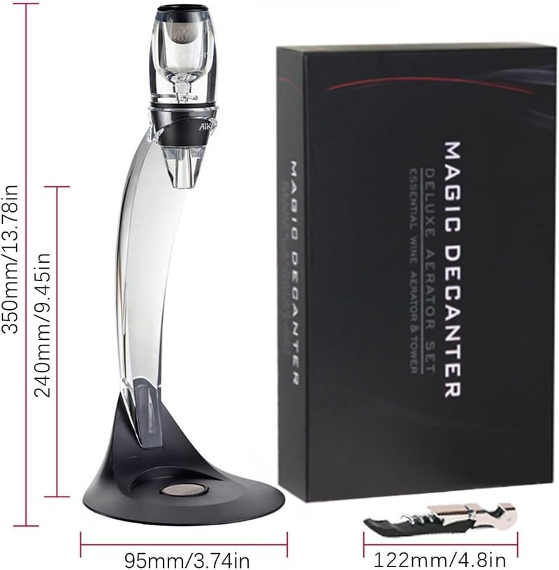 AIKARO - Wine Air Aerator Automatic Decanter with Filter, Stand and Corkscrow (Set) - Image 5