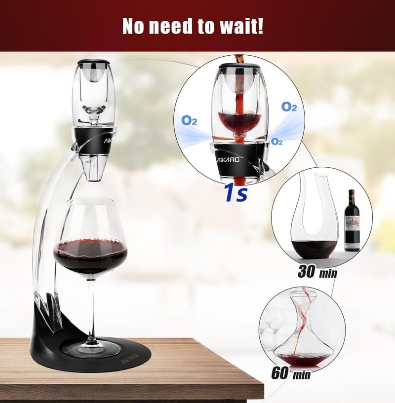 AIKARO - Wine Air Aerator Automatic Decanter with Filter, Stand and Corkscrow (Set) - Image 1