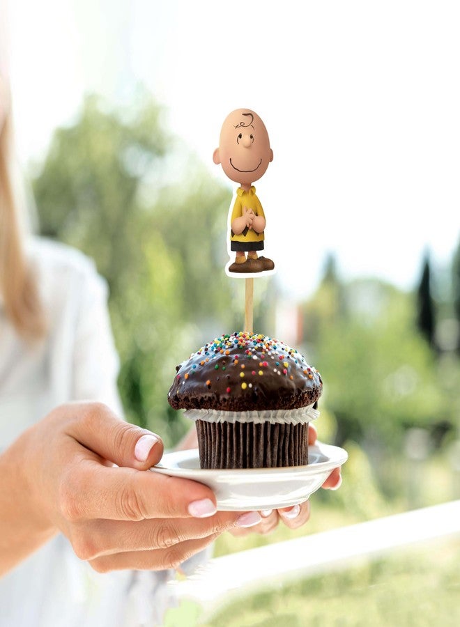 Seyal Charlie Broown Cupcake Topper Party Decoration, Classic Cartoon Style Cupcake Picks for Birthday Celebration, Premium Cardstock Decorative Toppers for Dessert Table and Party Display - Image 4