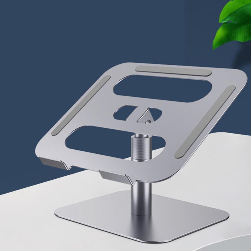 Adjustable Portable Laptop Stand Silver, Height Adjustable Notebook Riser with Heat Dissipation, Folding Computer Holder for Office and Travel Use - Image 4