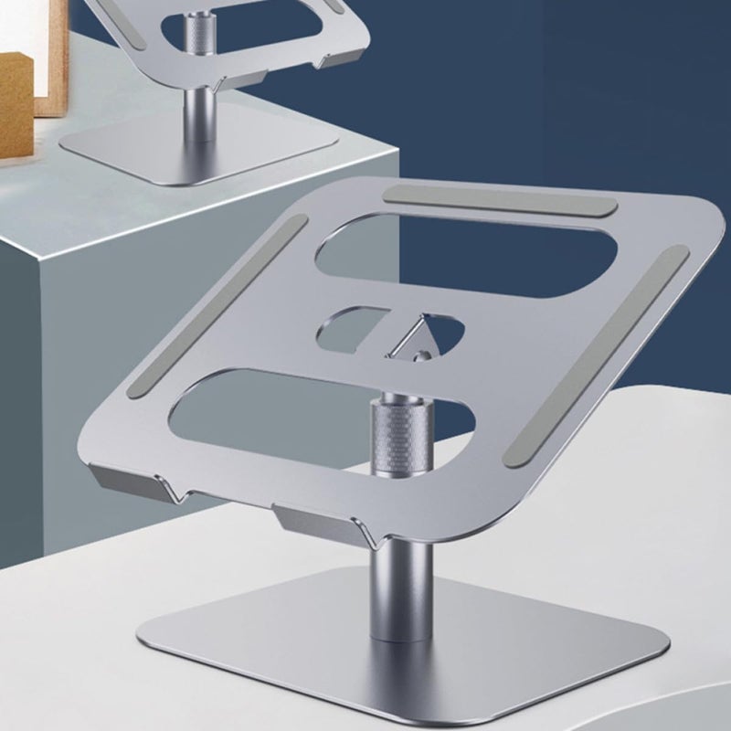 Adjustable Portable Laptop Stand Silver, Height Adjustable Notebook Riser with Heat Dissipation, Folding Computer Holder for Office and Travel Use - Image 5