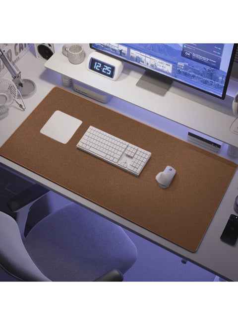 Source Cotton And Linen Mouse Pad Oversized Keyboard Pad Thickened Non-slip Wear-resistant Scratch-resistant Office Desk Pad Linen Pad-Color:30*80cm-Pattern:Brown (cotton And Linen + Rubber Bottom)