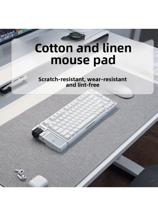 Source Cotton And Linen Mouse Pad Oversized Keyboard Pad Thickened Non-slip Wear-resistant Scratch-resistant Office Desk Pad Linen Pad-Color:30*80cm-Pattern:Brown (cotton And Linen + Rubber Bottom)