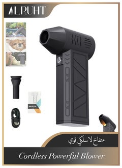 Alruht Cordless Handheld Powerful Blower, Electronic Air Blower, Cordless Leaf Blower, Air Blower Jet Fan LED Turbo Blower Turbo Violent Brushless Fan Outdoor Portable Mini Handheld Dryer  - Image 1
