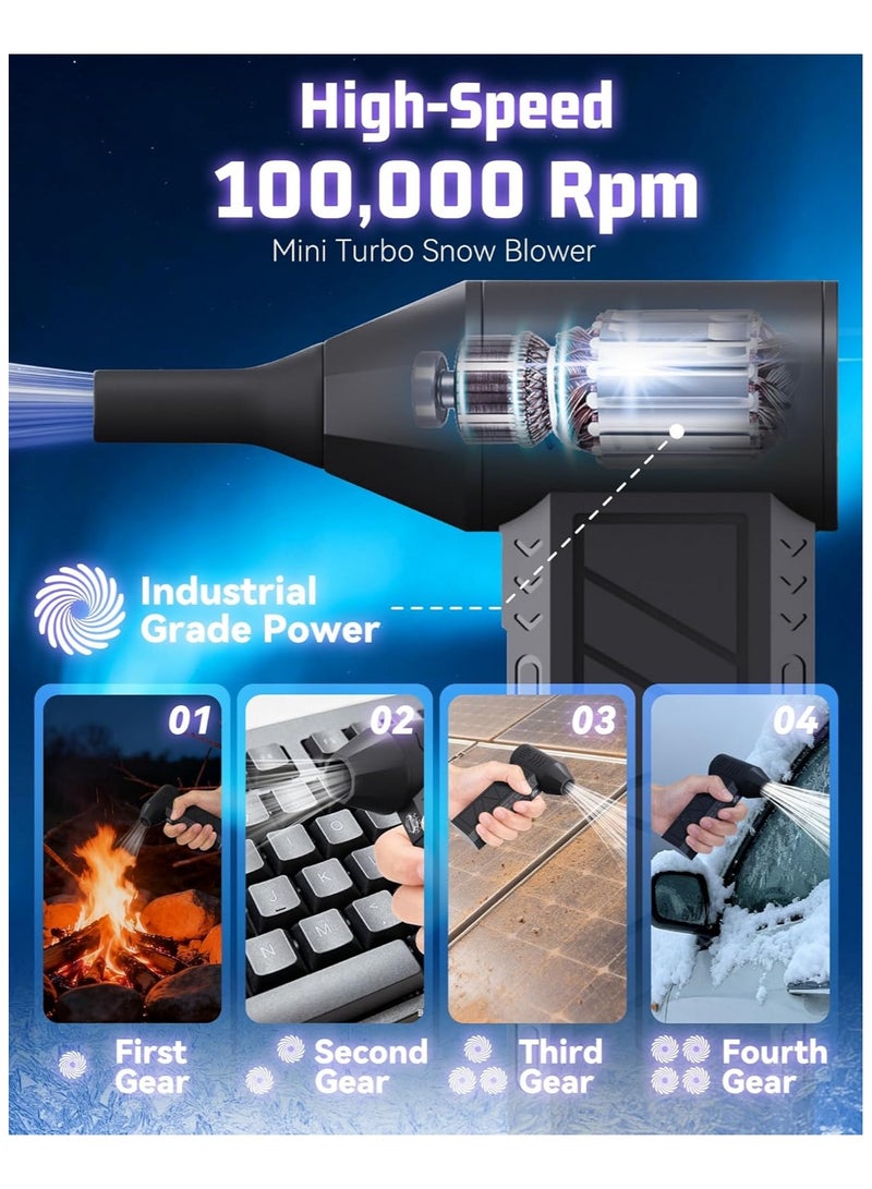 الروهيت منفاخ هواء قوي محمول لاسلكي، منفاخ هواء إلكتروني، منفاخ أوراق لاسلكي، منفاخ هواء نفاثة، منفاخ توربو LED، مروحة توربو قوية بدون فرشاة، مجفف محمول صغير محمول في الهواء الطلق - Image 3