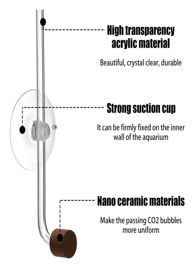 DONGKER Aquarium CO2 Diffuser,Acrylic Fish Tank CO2 Atomizer with Suction Cups for 4mm I.D. CO2 Air Tube(Up to 30cm Fish Tank) - Image 2