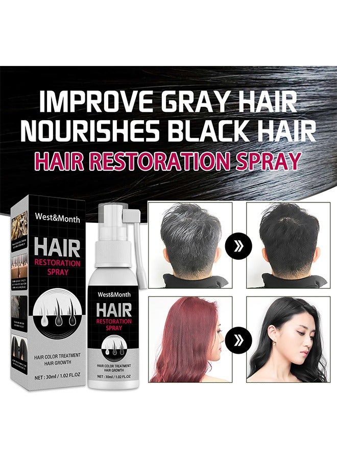 West&Month Hair Restoration Spray, Dark Anti Graying Hair Serum for Men and Women, Nutrient Natural Darkening, Promoting Healthier and Thicker Hair - Image 3