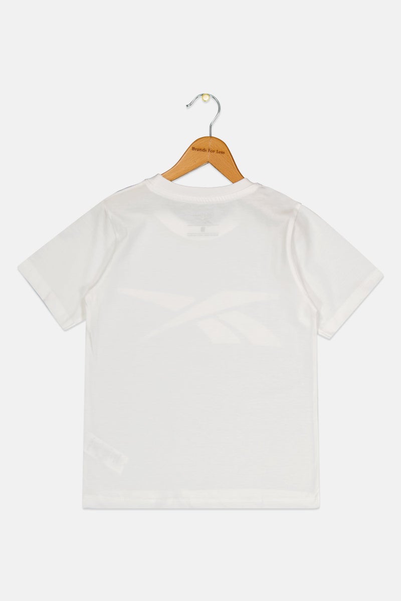 Reebok Kids Girl Sportswear Fit Short Sleeve Outdoor T-Shirt, White - Image 3