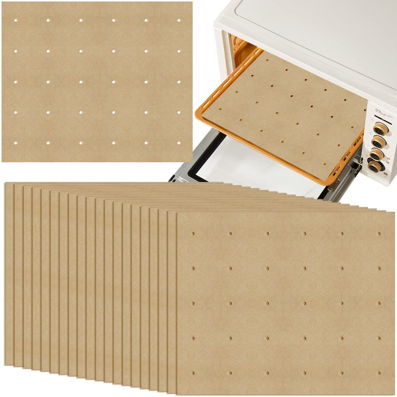 100 PCS Unbleached Parchment Paper Perforated Square Liners for Cuisinart Breville Black and Decker Air Fryer Toaster Ovens 11 x 9 inch