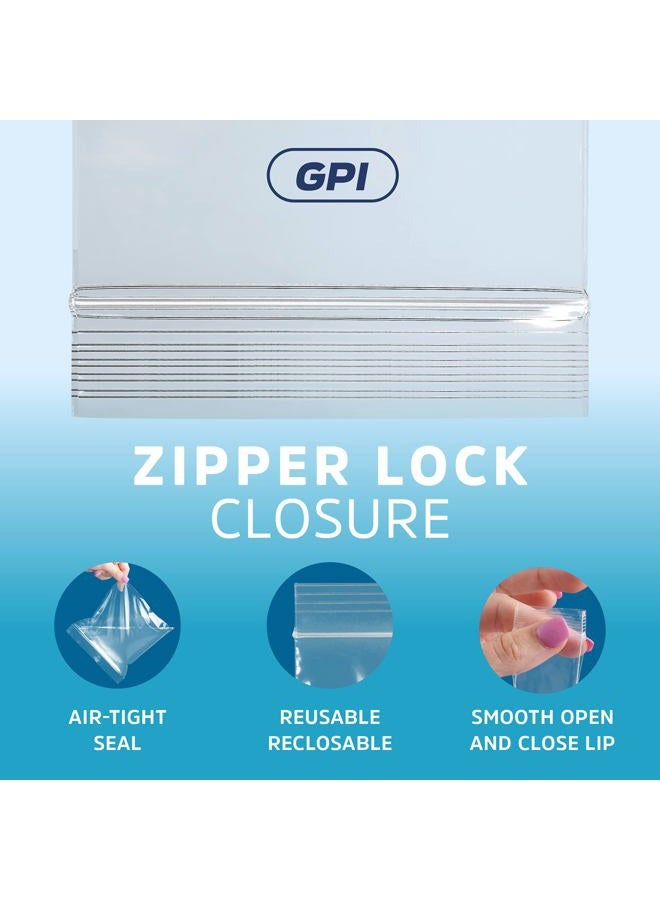 GPI POLY 5" x 5" - Bulk Pack 100, 2 Mil Thick, Clear Plastic Reclosable Zip Bags, Hang Hole for Display, Durable Poly Baggies with Resealable Zip Top Lock - Image 4