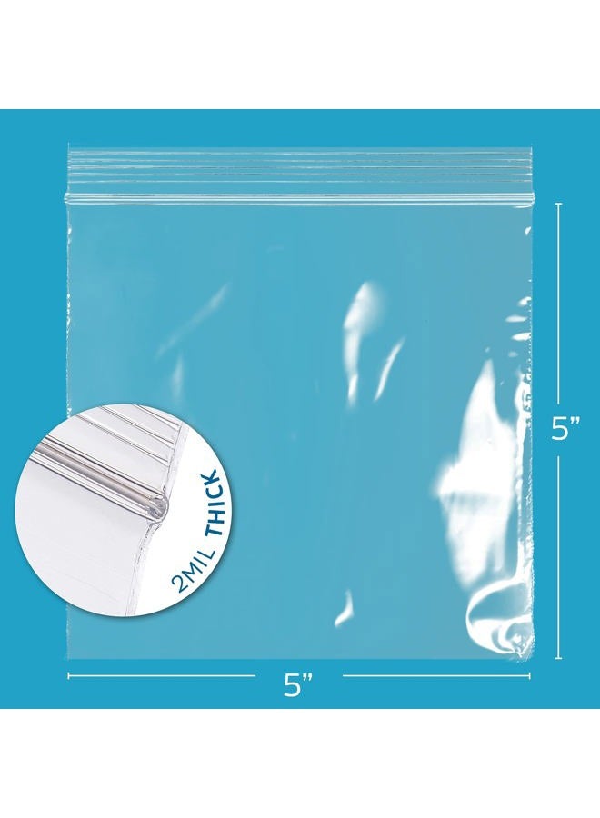 GPI POLY 5" x 5" - Bulk Pack 100, 2 Mil Thick, Clear Plastic Reclosable Zip Bags, Hang Hole for Display, Durable Poly Baggies with Resealable Zip Top Lock - Image 3