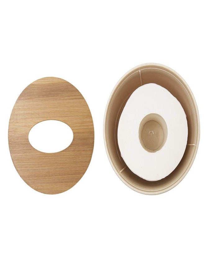 Zimon Toilet Paper Roll Dispenser with Bamboo Lid, Decorative Round Paper Holder, Bathroom Tissue Box Cover - Image 2