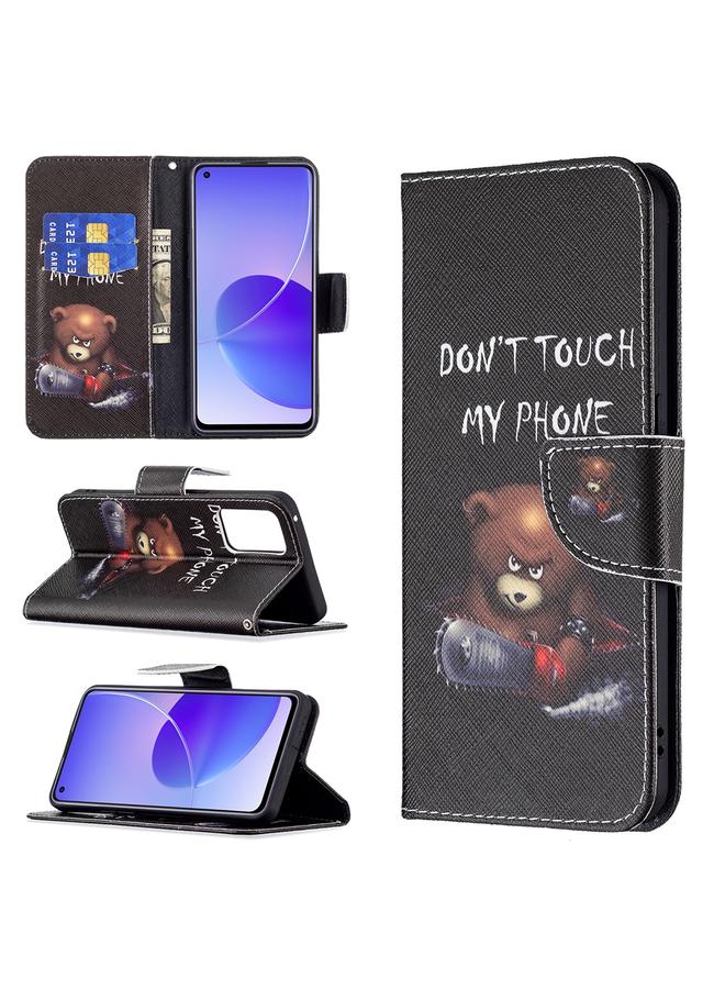 اس-توب جراب لهاتف OPPO Reno6، جراب جلدي أفقي قابل للطي بنمط رسم ملون مع حامل وفتحات للبطاقات ومحفظة - Image 1