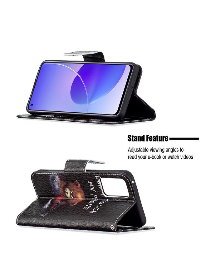 اس-توب جراب لهاتف OPPO Reno6، جراب جلدي أفقي قابل للطي بنمط رسم ملون مع حامل وفتحات للبطاقات ومحفظة - Image 5