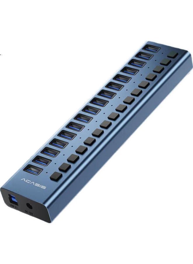 Acasis Usb 3.1 Hub, 16-Port Expansion Dock, 10G Converter Hub, Extension Cable, Compatible With Apple Mac Laptops, Expansion Dock Hs-716Mg 10Gbps - Image 1