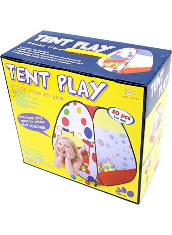 EASY FUTURE Tent Play House Foldable Pop UpTent Play Play House for Children Ocean ball Pool Indoor and Outdoor Including:50 Pcs Colorful Soft Plastic Ocean Fun Ball  - Image 5