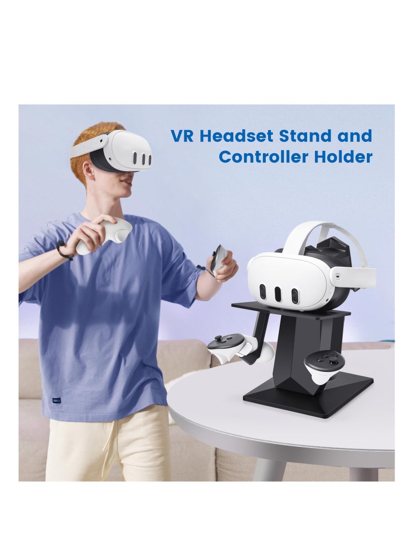 KASTWAVE VR Stand Accessories Compatible with Meta Quest 3/Meta Quest 2, Headset Display Holder and Controller Mount Station, with More Stable and Heavy Base - Image 2
