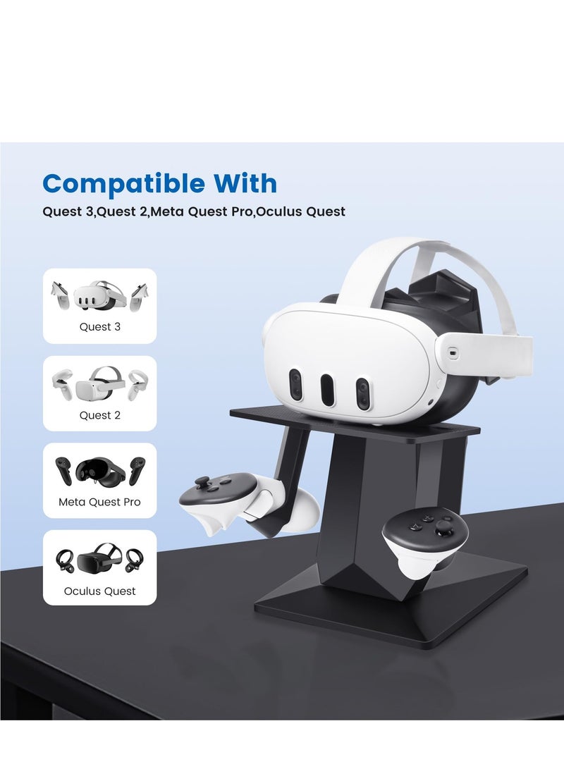 KASTWAVE VR Stand Accessories Compatible with Meta Quest 3/Meta Quest 2, Headset Display Holder and Controller Mount Station, with More Stable and Heavy Base - Image 3