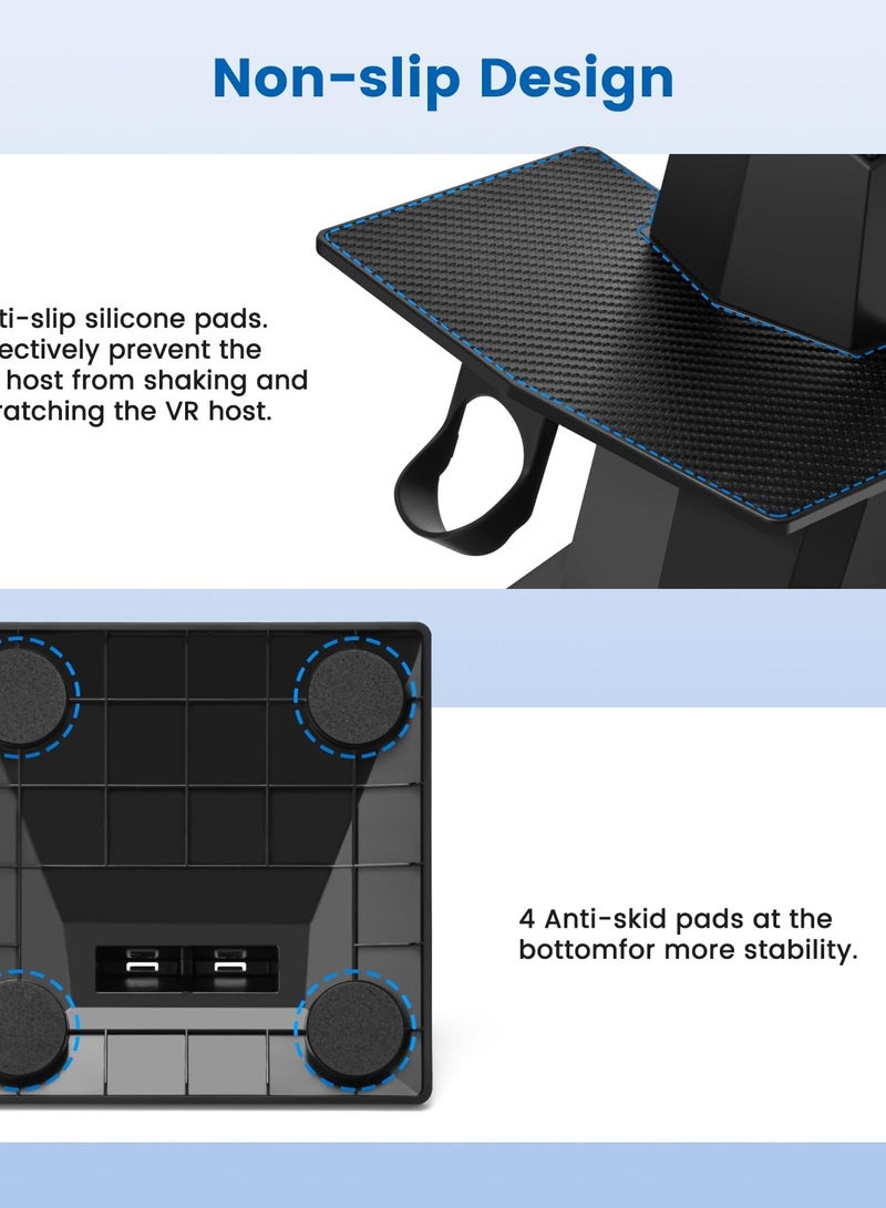 KASTWAVE VR Stand Accessories Compatible with Meta Quest 3/Meta Quest 2, Headset Display Holder and Controller Mount Station, with More Stable and Heavy Base - Image 5