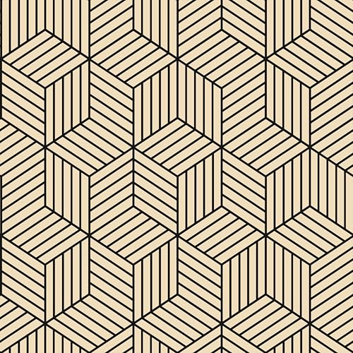 MelunMer Brown Geometric Wallpaper Peel and Stick Removable Self Adhesive 118In L 17.7In W Brown and Black Wallpaper for Bedroom/Bathroom Waterproof Modern Contact Paper for Cabinets Drawer Hexagon - Image 1