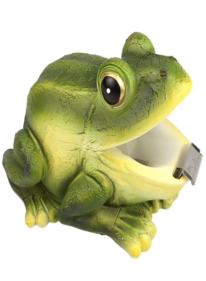 Needzo Green Frog Tape Dispenser, Novelty Office Desk Accessory, Wildlife Themed Decor, 5.5"x4"x3.75" - Image 1