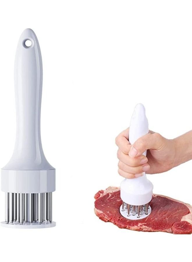Stainless Steel Needle Ultra Sharp 21 Blades Tenderizer Tool with Cleaning Brush Kitchen Gadgets for Tenderizing Beef Chicken Steak Veal Poultry Cooking  - Image 1