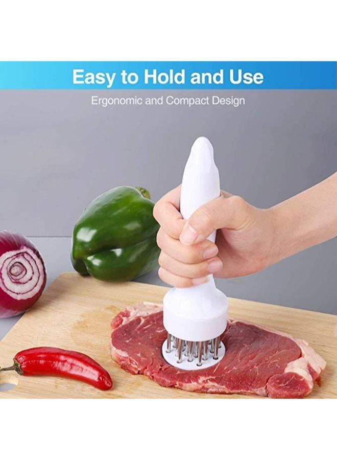 Stainless Steel Needle Ultra Sharp 21 Blades Tenderizer Tool with Cleaning Brush Kitchen Gadgets for Tenderizing Beef Chicken Steak Veal Poultry Cooking  - Image 3