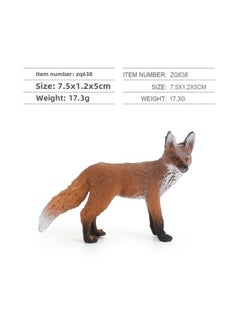 Generic Simulation Solid Wild Fox Model Red Fox Big White Fox Arctic Fox Red Fox Static Children's Hand-made Ornaments-Colour:Zq638 Little Fox (solid) 17.3g  - Image 1