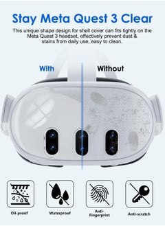 AOLION for Meta Quest 3 Accessories, Protective Shell Cover Compatible with Oculus Quest 3, VR Accessories Included Transparent Shell Cover, Lens Tempered Film, Lens Cover, Joystick Caps  - Image 2
