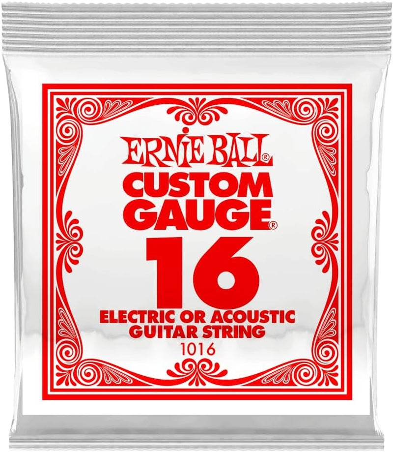 Ernie Ball Custom Gauge .016 Electric or Acoustic Guitar String
