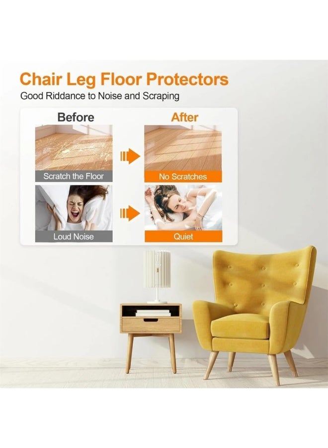 36Pcs Chair Leg Floor Protectors for Hardwood Floors, Furniture Legs Caps with Protect Pads, Non-slip Pads for Scratch and Noise Reduction - Image 2