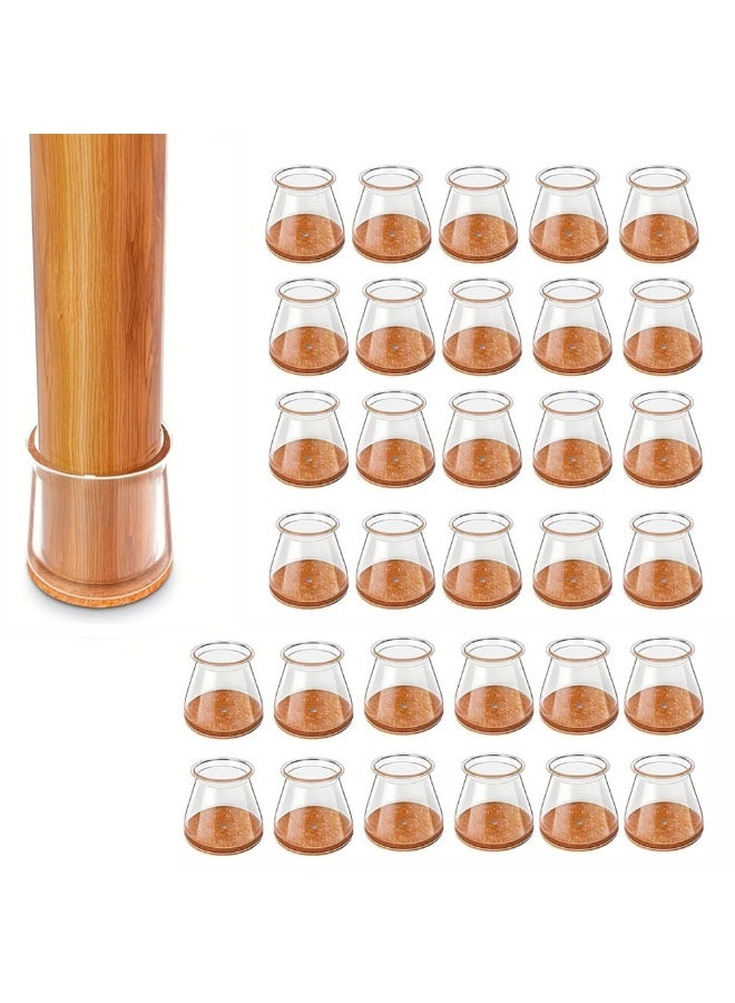 36Pcs Chair Leg Floor Protectors for Hardwood Floors, Furniture Legs Caps with Protect Pads, Non-slip Pads for Scratch and Noise Reduction - Image 1