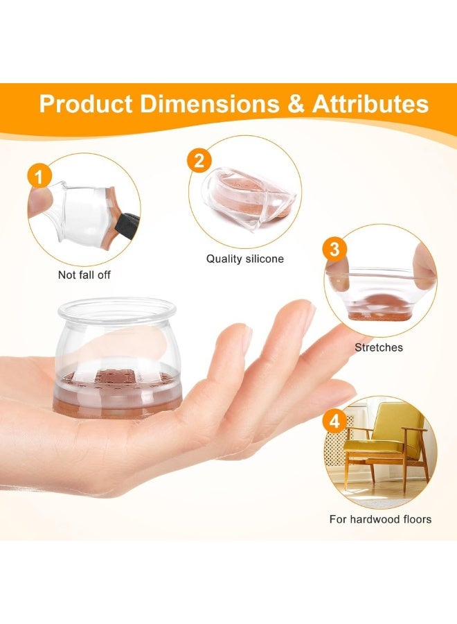 36Pcs Chair Leg Floor Protectors for Hardwood Floors, Furniture Legs Caps with Protect Pads, Non-slip Pads for Scratch and Noise Reduction - Image 4