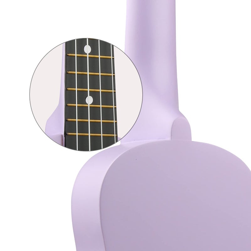 LXS Soprano Ukulele Kids Ukulele for Beginners - 21" Small Guitar Ukulele with Gig Bag, Standby String, Picks and Primary Tutorial (Purple) - Image 4
