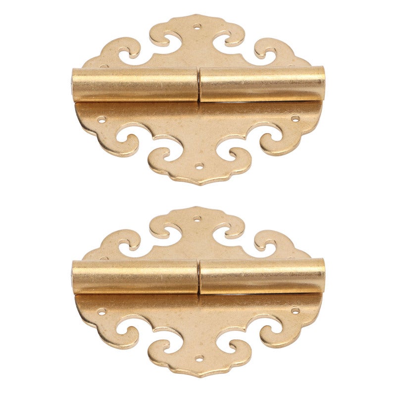 Antique Door Hinges: Premium Brass Material, Rustproof Durable - Classic Antique Design Gold Cabinet Hinges for Vintage Furniture, Wooden Boxes, Cabinets & Gift Givers - Image 5