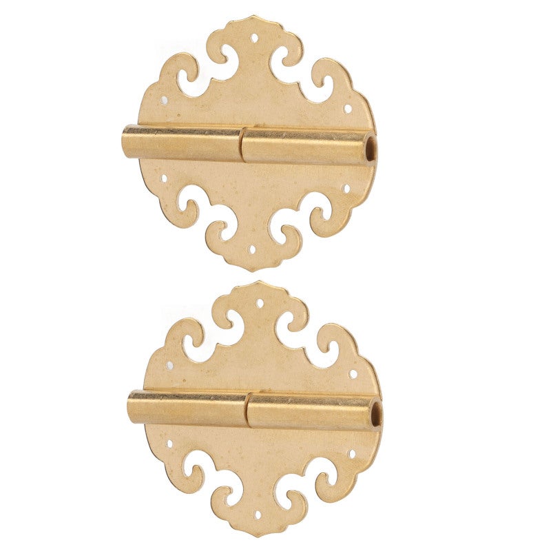 Antique Door Hinges: Premium Brass Material, Rustproof Durable - Classic Antique Design Gold Cabinet Hinges for Vintage Furniture, Wooden Boxes, Cabinets & Gift Givers - Image 2