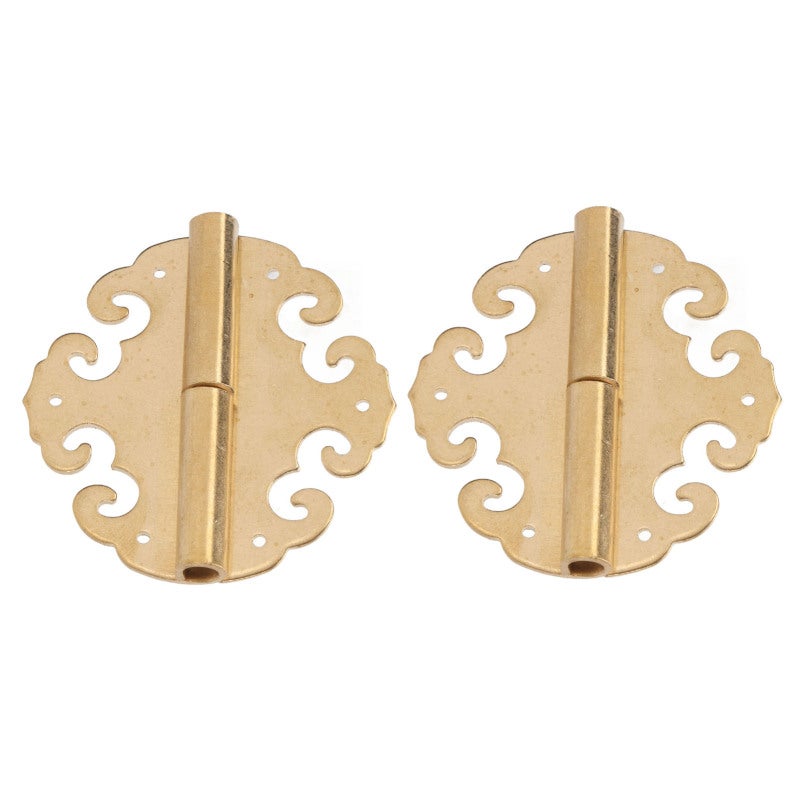 Antique Door Hinges: Premium Brass Material, Rustproof Durable - Classic Antique Design Gold Cabinet Hinges for Vintage Furniture, Wooden Boxes, Cabinets & Gift Givers - Image 3